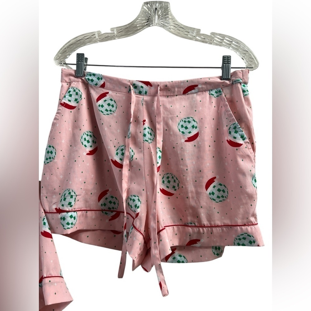 Jingles & joy disco Santa pink short sleeve Christmas pajama set - Picture 5 of 6
